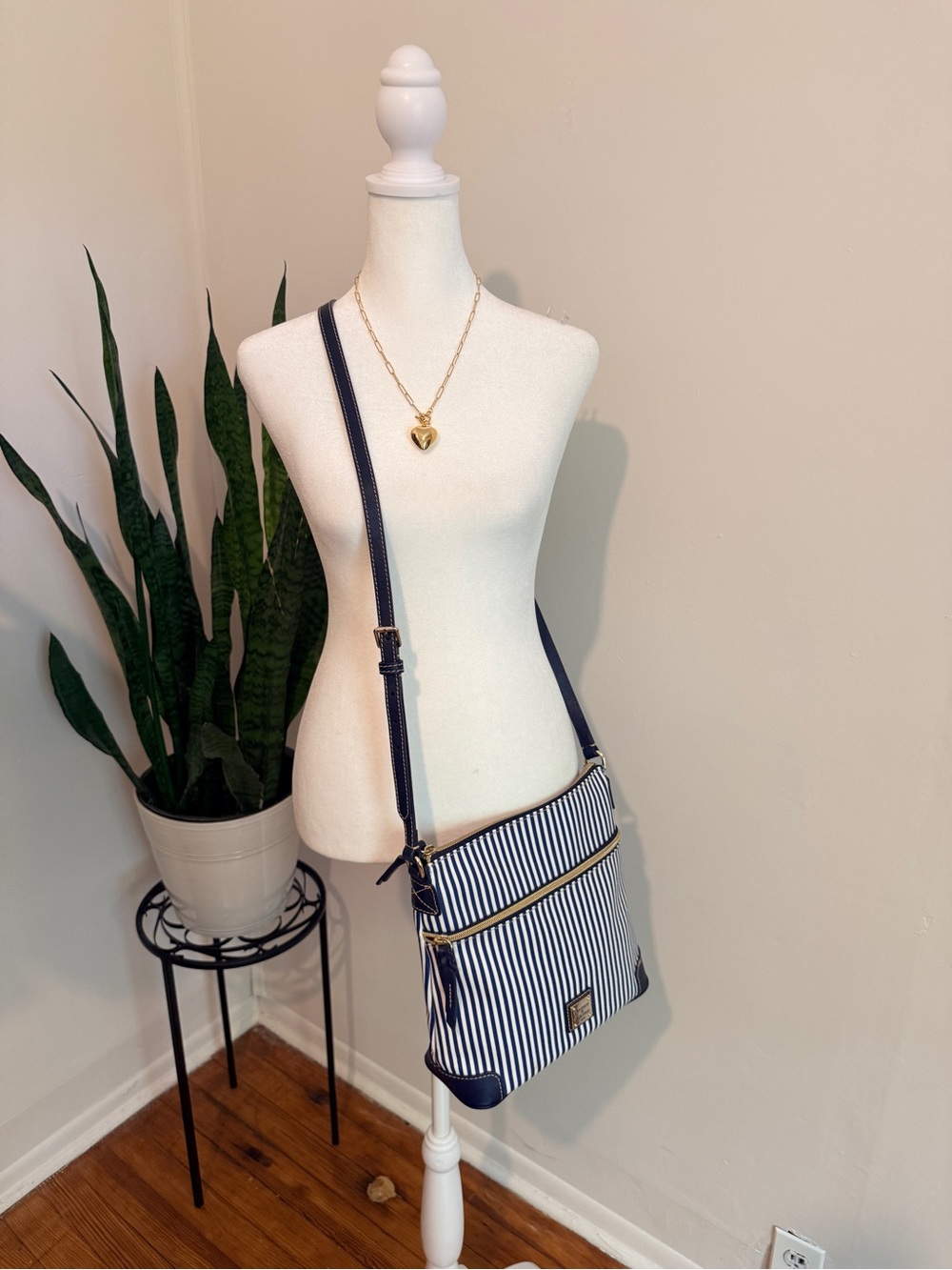 Dooney & Bourke | Nautical Navy and White Striped Crossbody - Picture 16 of 16
